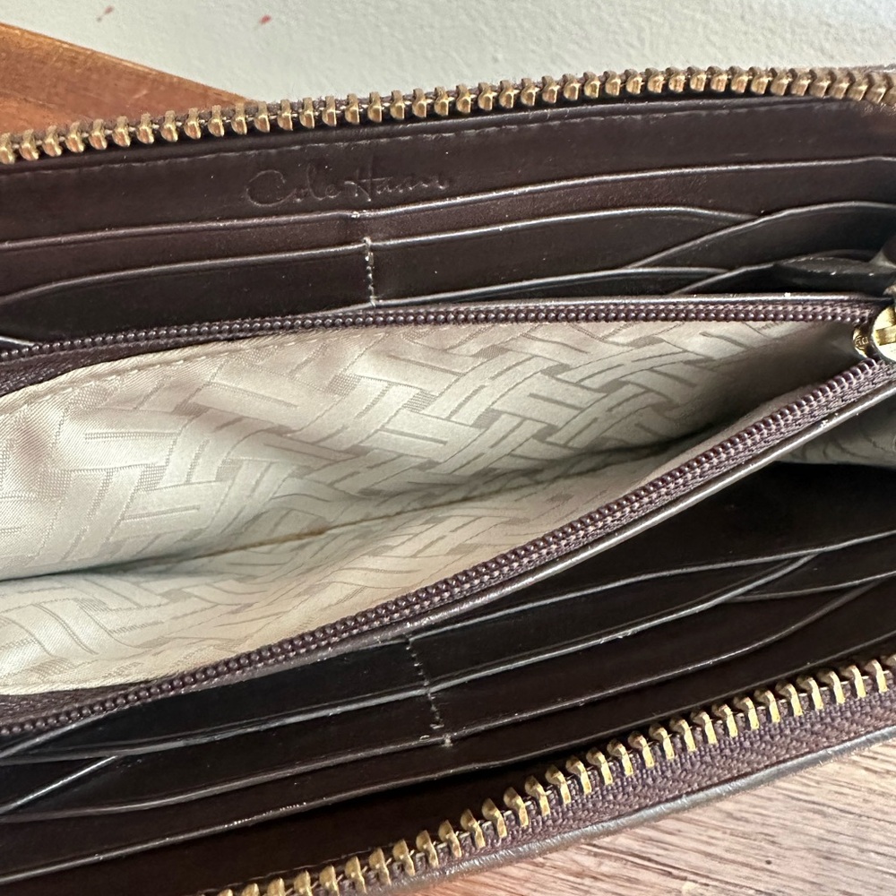 Cole Haan Genevieve Travel Woven Leather Wallet - Picture 6 of 8